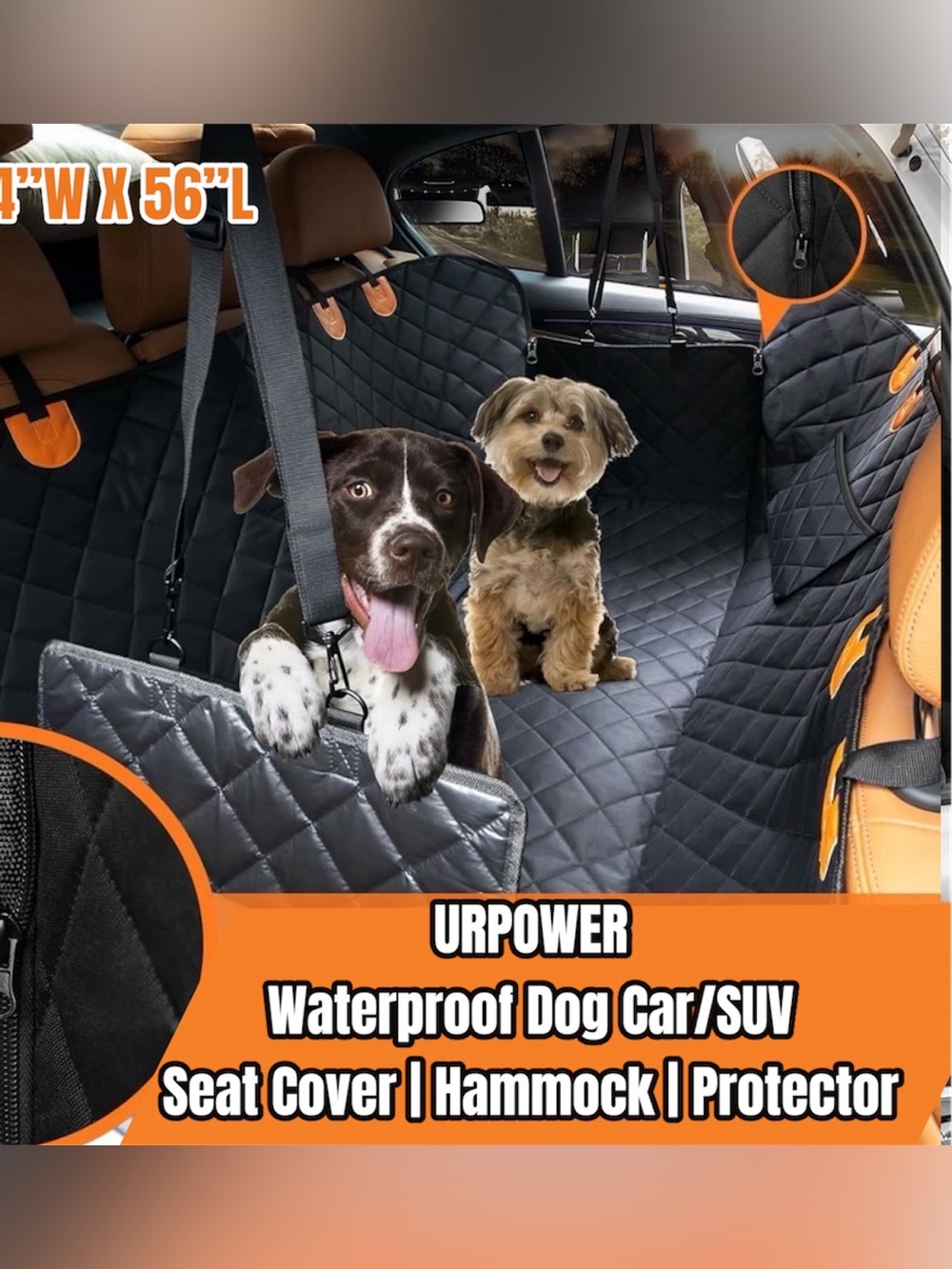 URPOWER Dog Car|SUV Seat Cover/Hammock 600D 100% Waterproof, Nonslip Protector